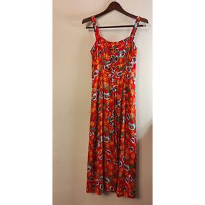 SUGAR LIPS STRAPPY‎ MAXI DRESS SZ SMALL FLORAL BOHO PEASANT FAIRY COTTAGE CORE